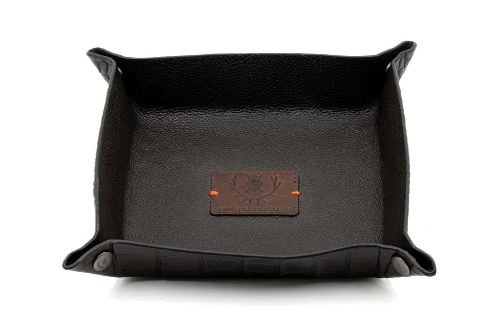 Martin Dingman - Windsor Alligator Grain Leather Dresser Valet - Walnut
