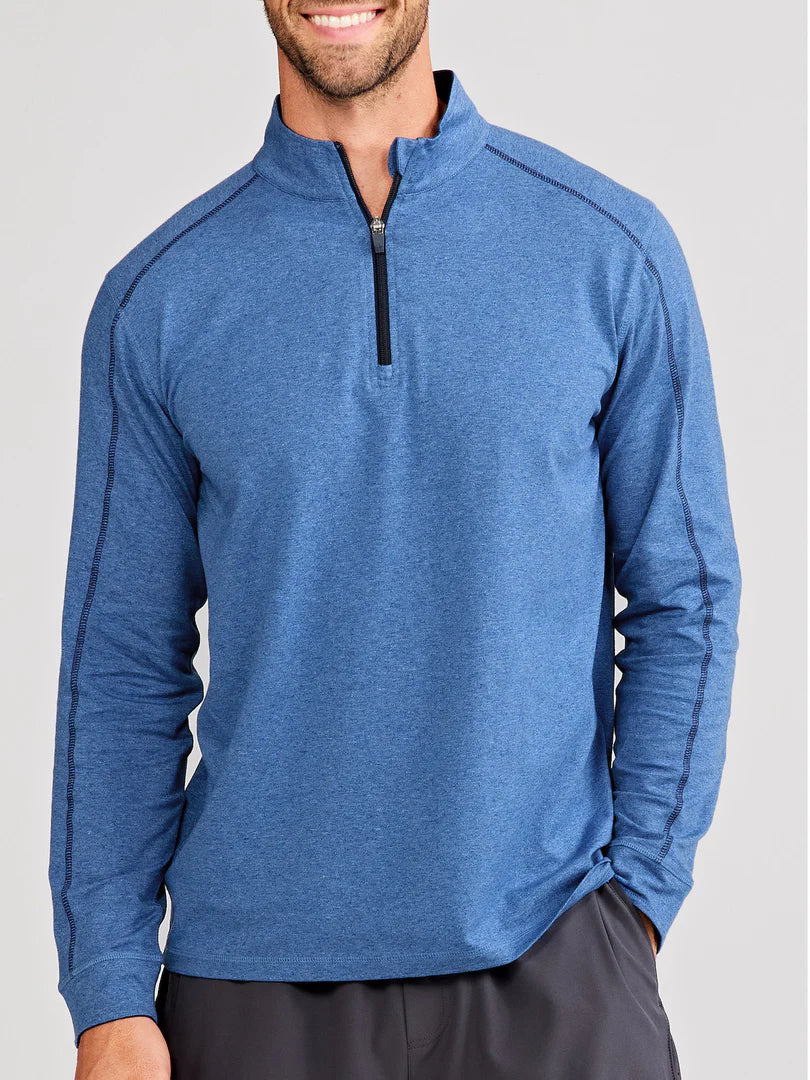 Tasc - Carrollton Lightweight Quarter Zip - Blue Jaspe