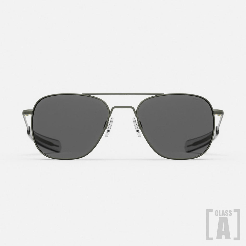 Randolph Class A Aviator Sunglasses Olive American Gray