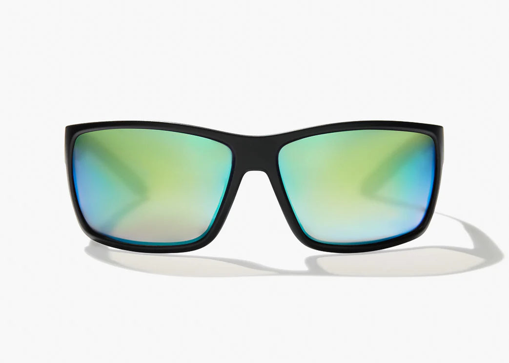 Bajio - Bales Beach Sunglasses - Black Matte Frame - Green Mirror Glass Lenses