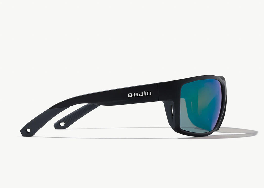 Bajio - Bales Beach Sunglasses - Black Matte Frame - Green Mirror Glass Lenses