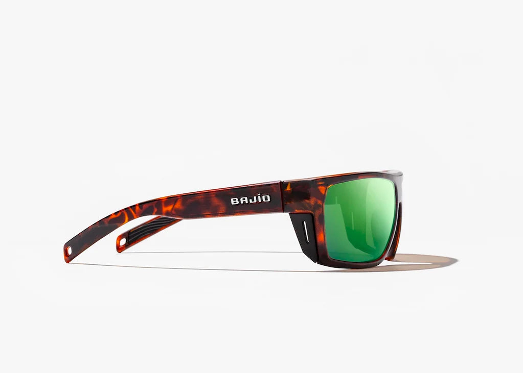 Bajio - Palometa Sunglasses - Brown Tortoise Matte Frame - Green Mirror Glass Lenses