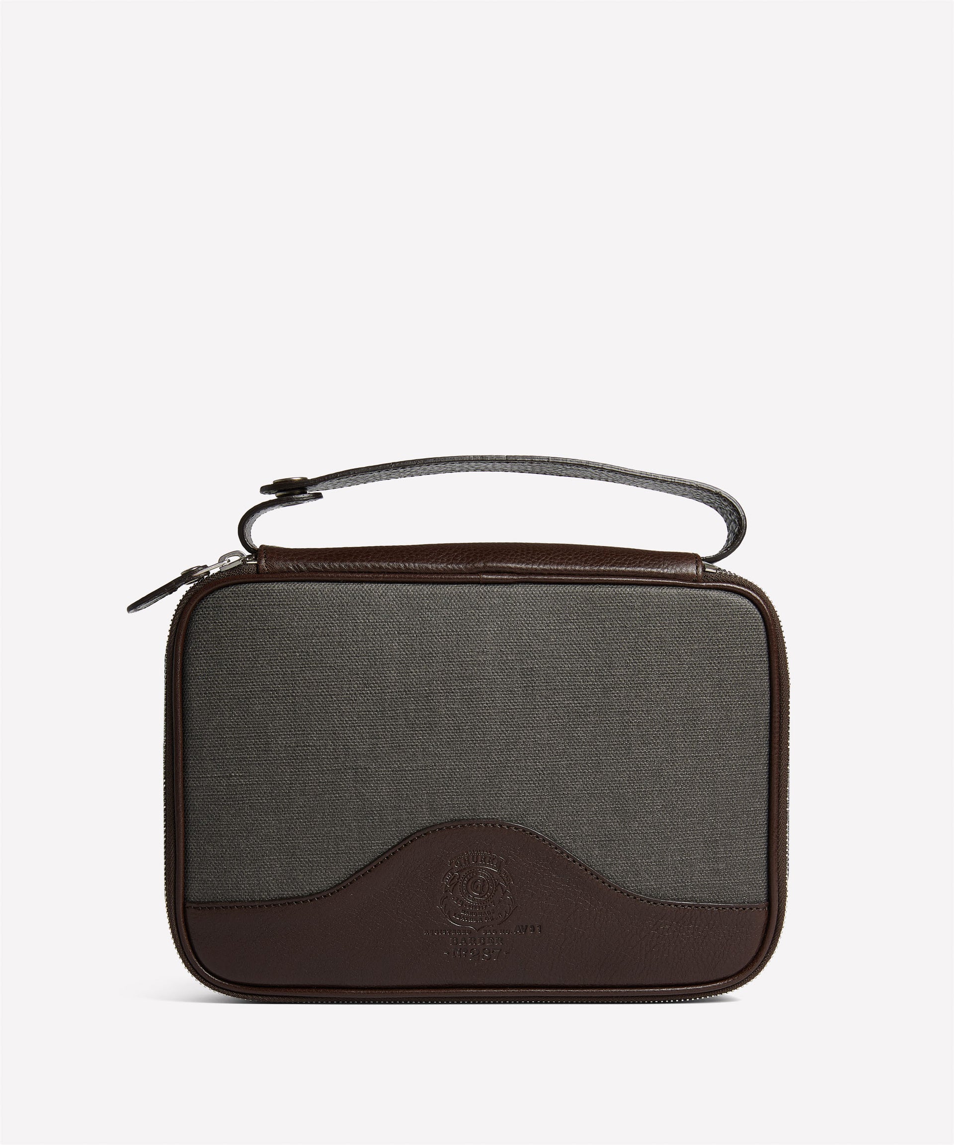 Ghurka - Barber No. 287 - Slate Coated Canvas & Vintage Walnut Leather