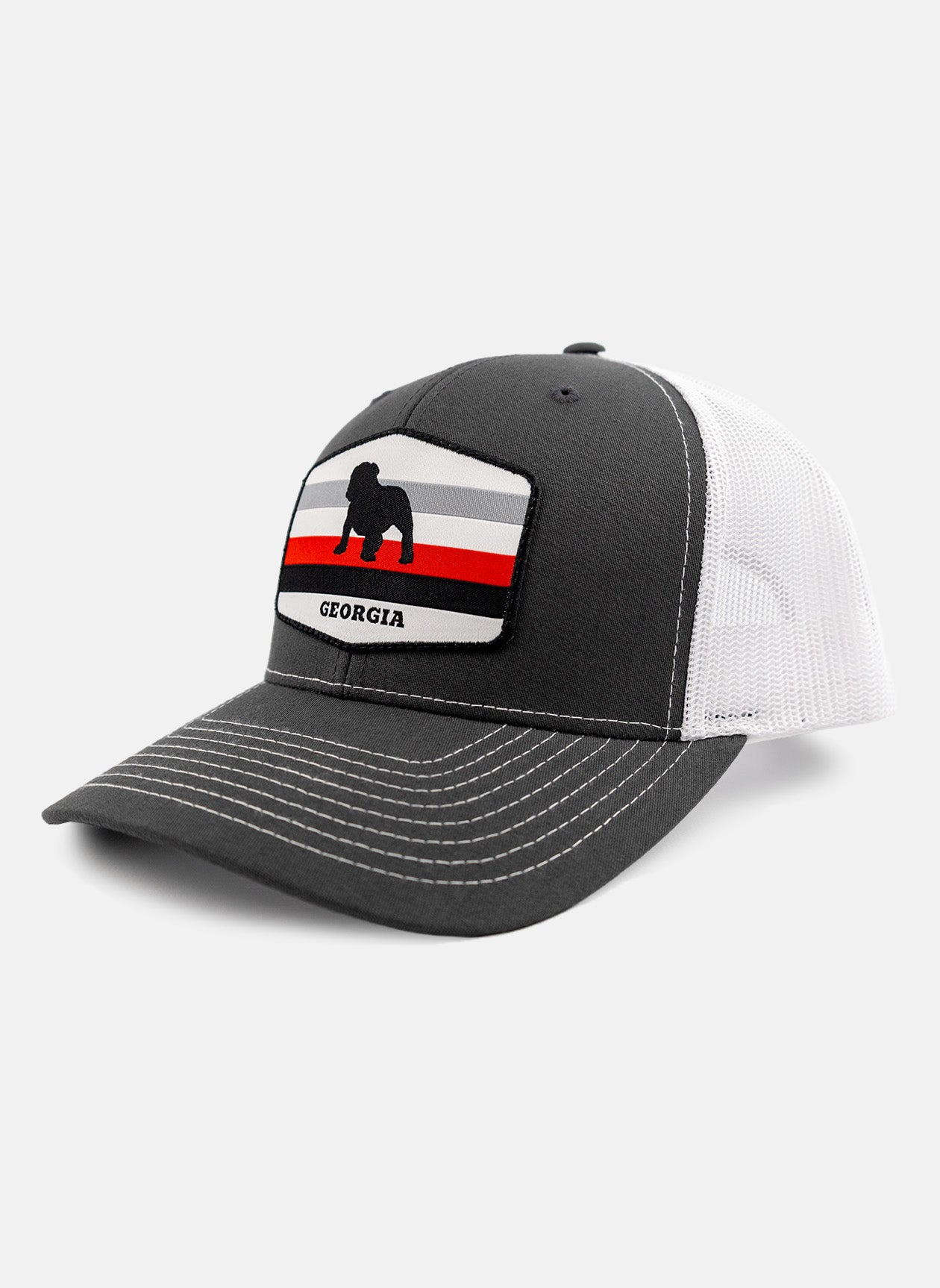 Bulldog Stripe Richardson Hat - Dark Grey/White