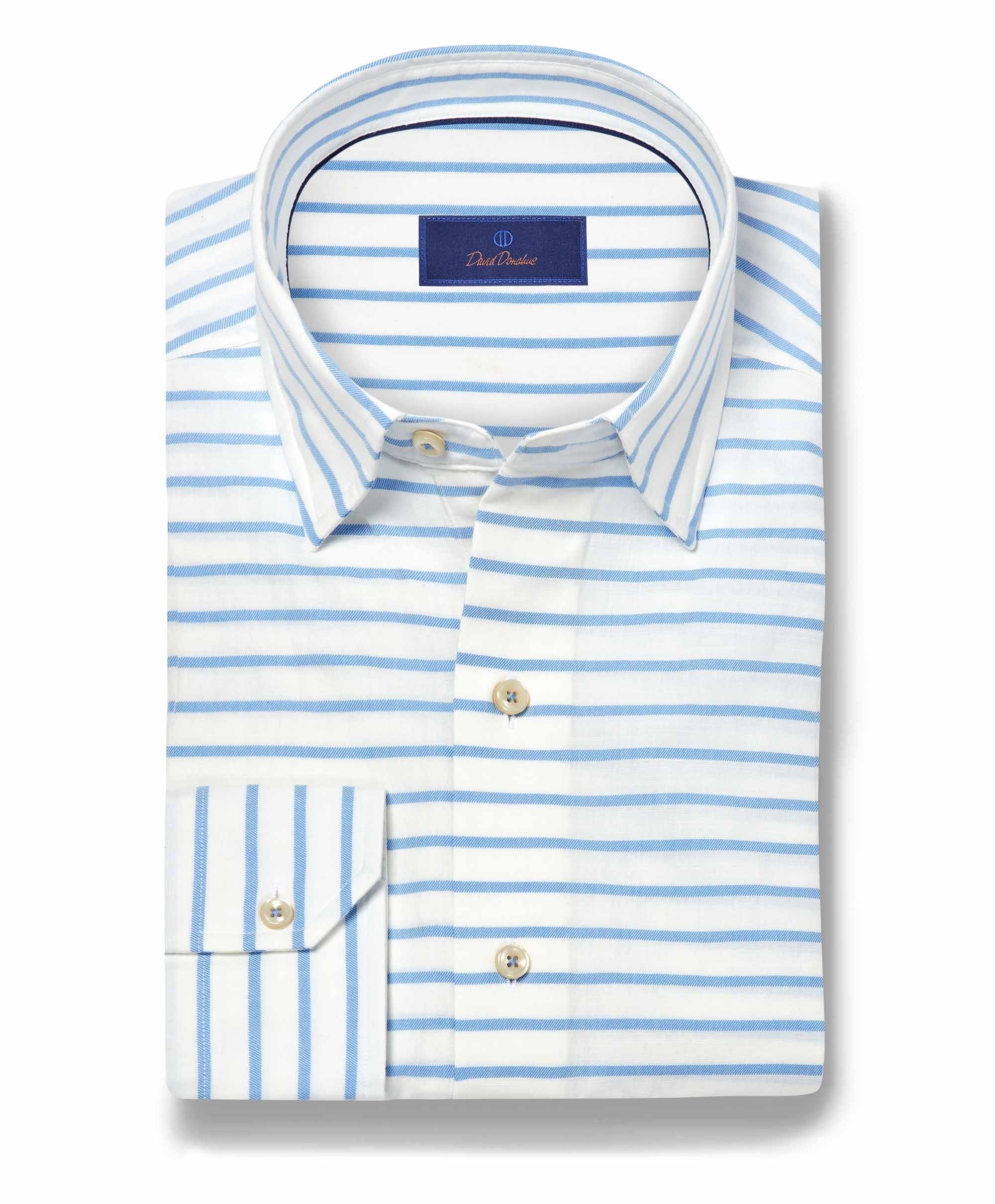 David Donahue - Blue Barre Stripe Sport Shirt