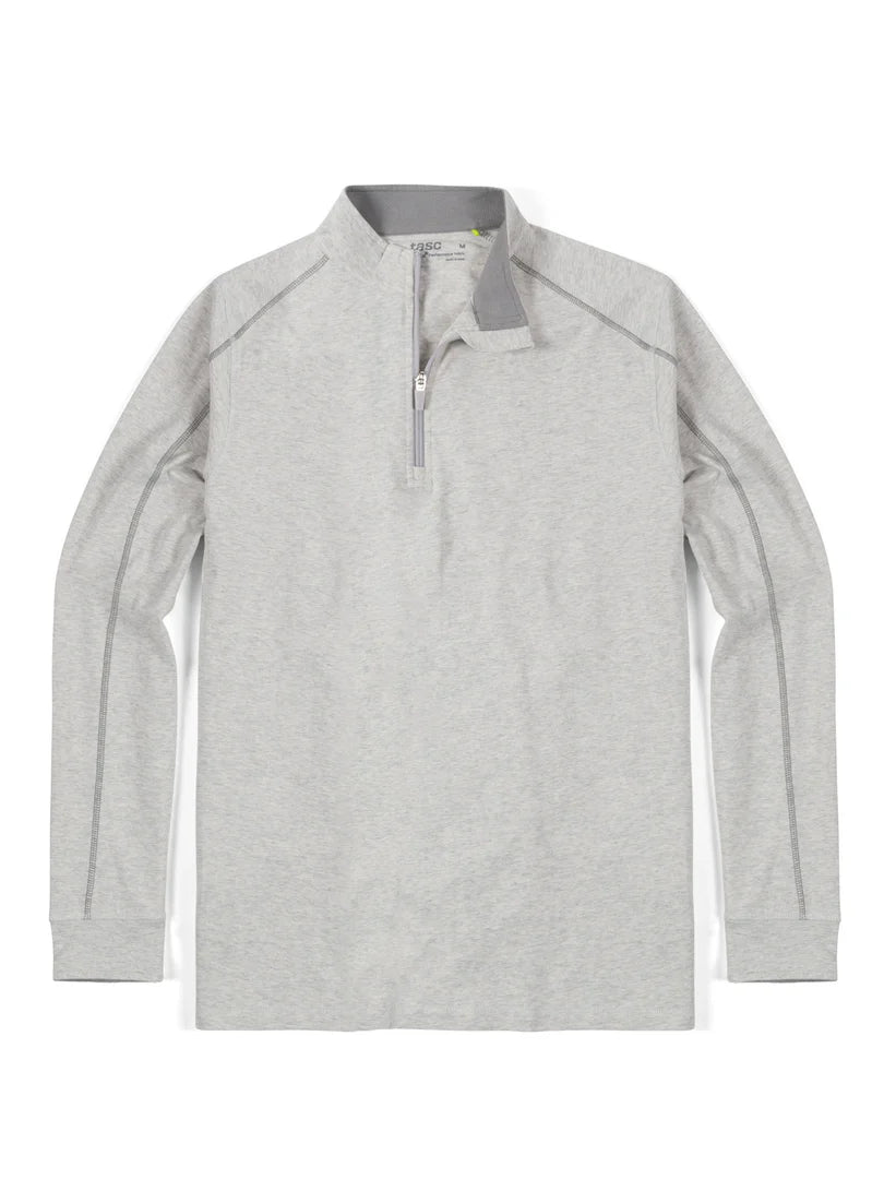 Tasc - Carrollton Lightweight Quarter Zip - Marble Heather & Shark Gray