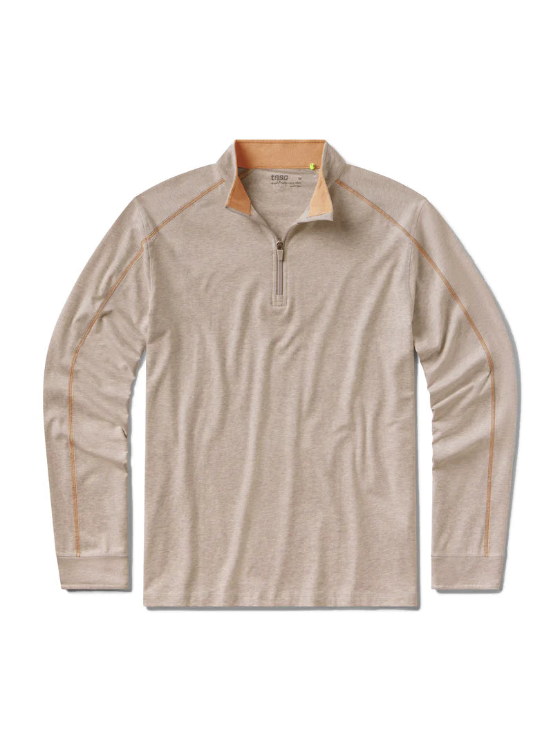 Tasc - Carrollton Lightweight Quarter Zip - Gray Oak Heather/Terra Heather
