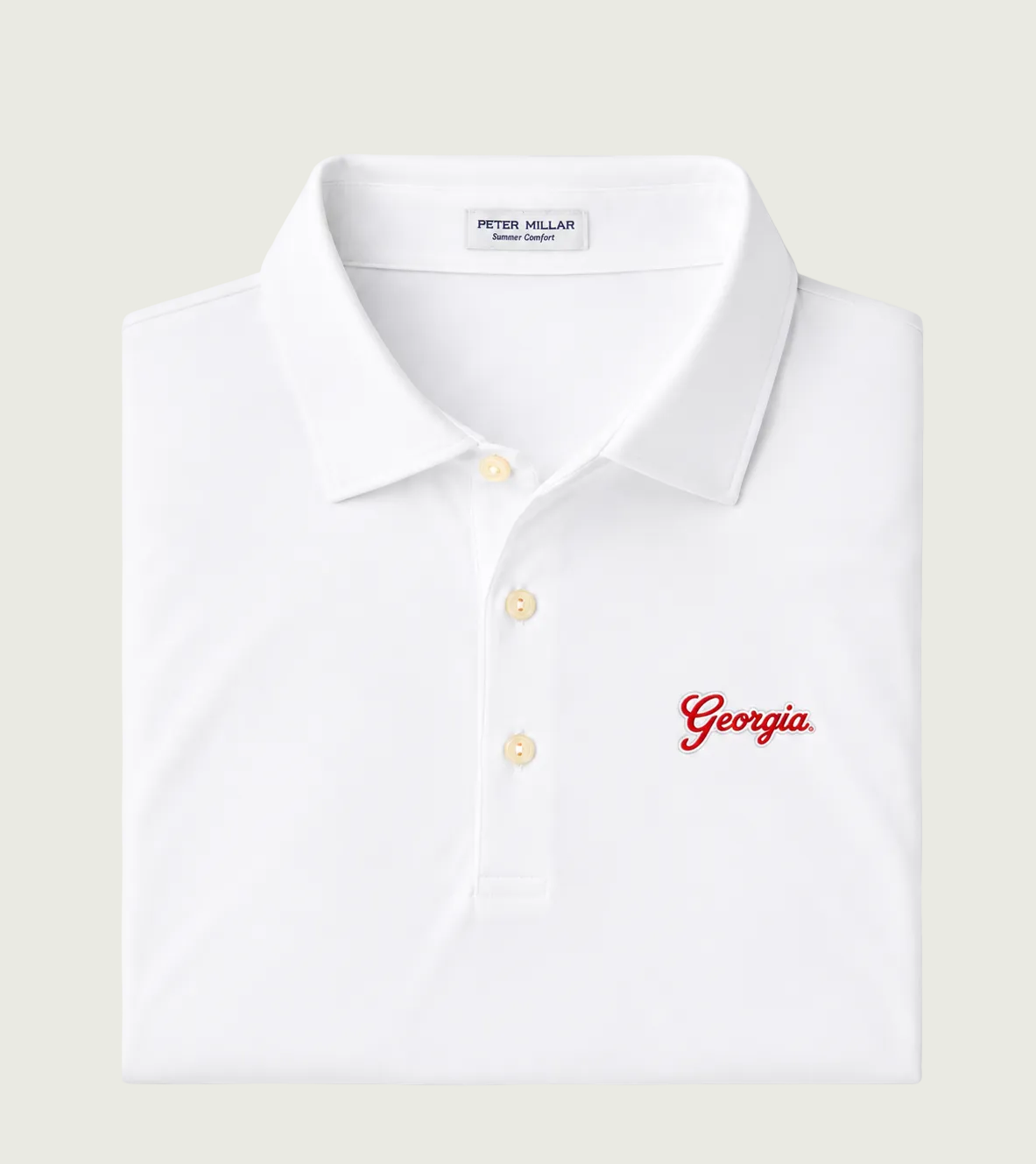 Peter Millar - Georiga Script Solid Performance Jersey Polo - White