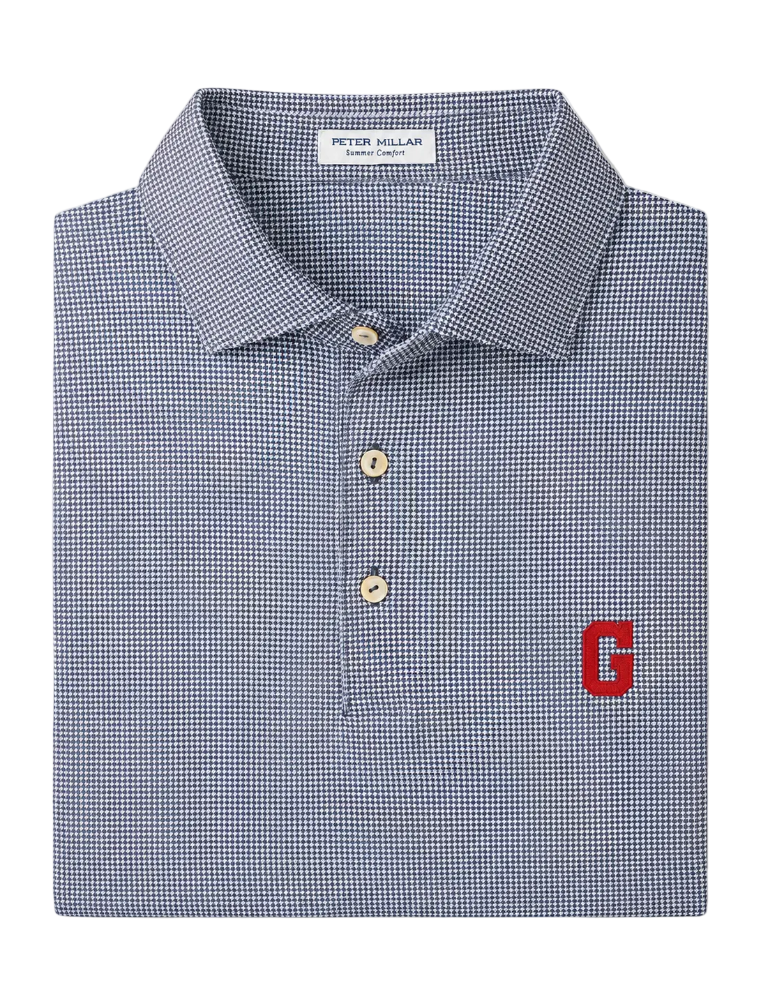 Peter Millar - Red Block G Puppy tooth Performance Jersey Polo - Iron