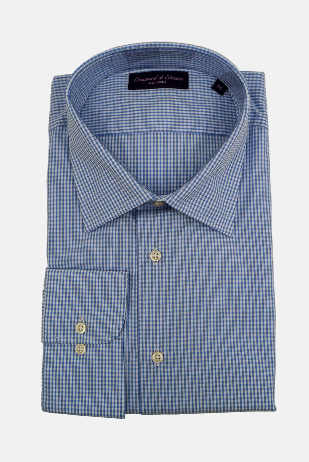 Seaward & Stearn - Blue Micro Gingham Shirt