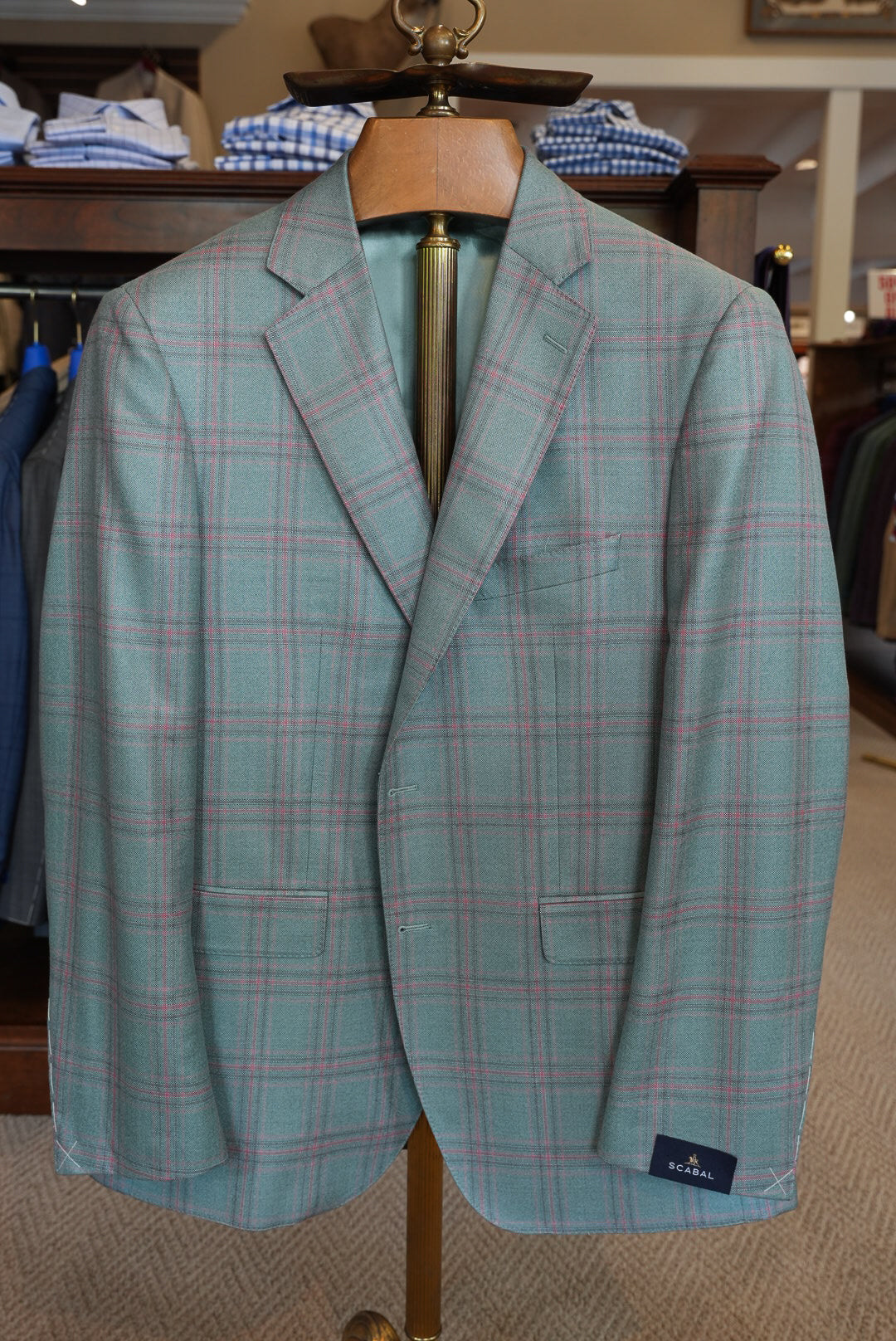 Scabal - Pink & Teal Windowpane Sport Coat
