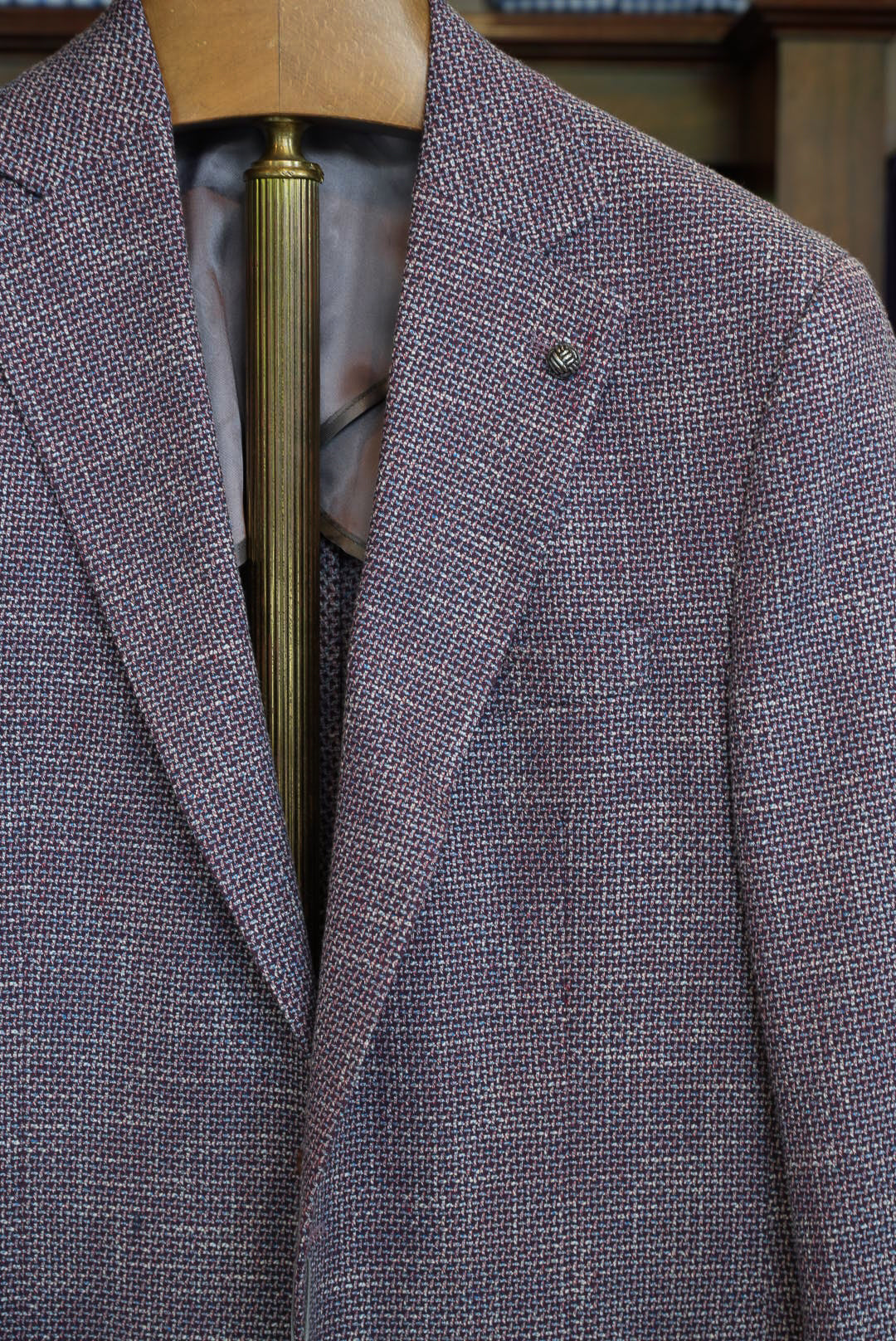 Jack Victor - Wine & Sky Blue Textured Sport Jacket