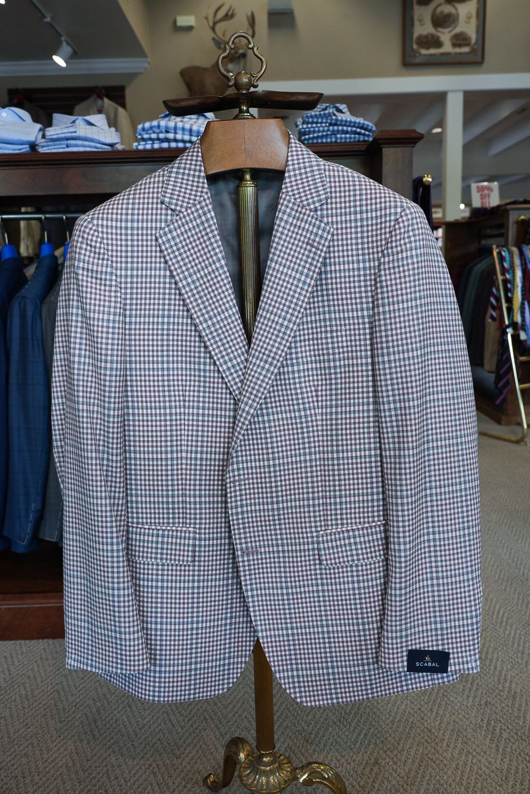 Scabal - Rust Rouge & Teal Check Sport Coat