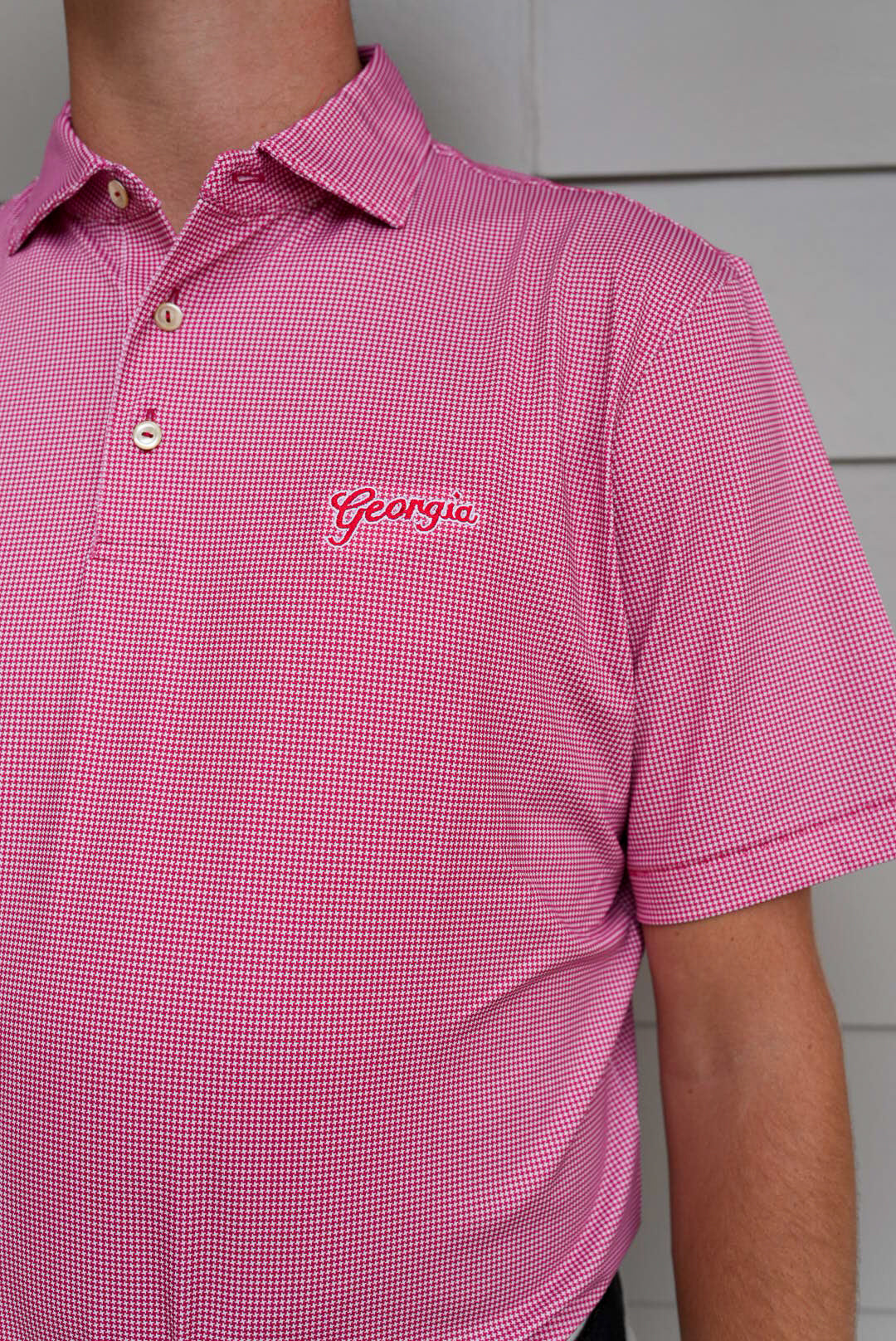 Peter Millar - Georgia Script Border Performance Jersey Polo - Red
