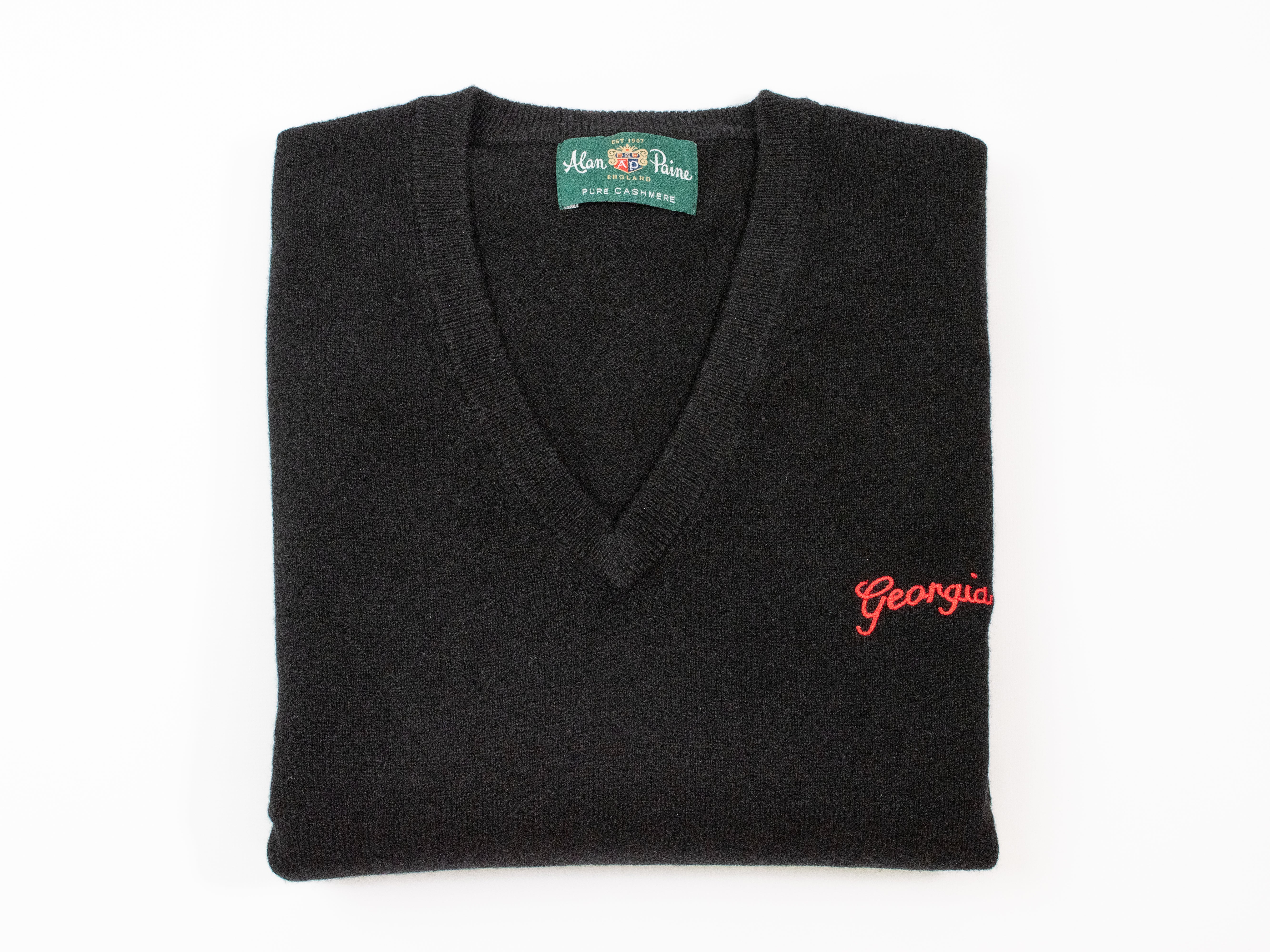 Alan Paine - Cashmere V-Neck Sweater - Georgia Script™