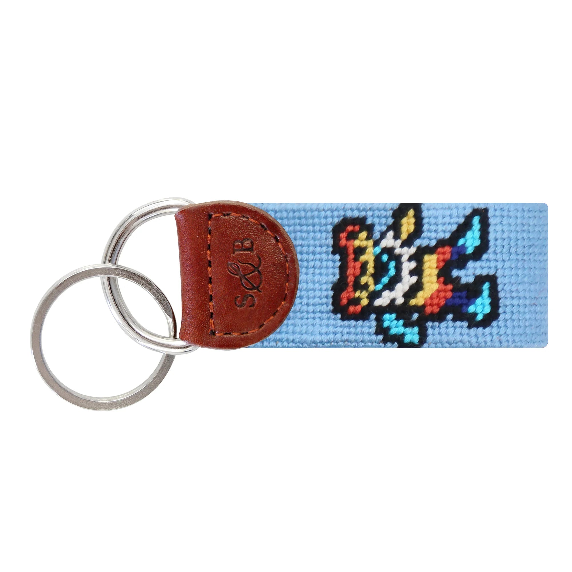 Smathers & Branson - Dancing Bears Tie Dye Key Fob - Light Blue