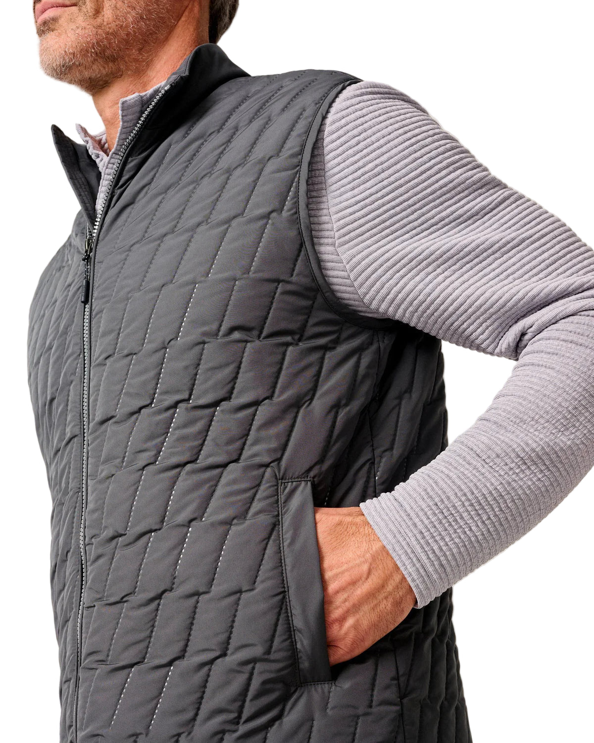 Johnnie O - Belfry Quilted Puffer Vest - Dark Grey
