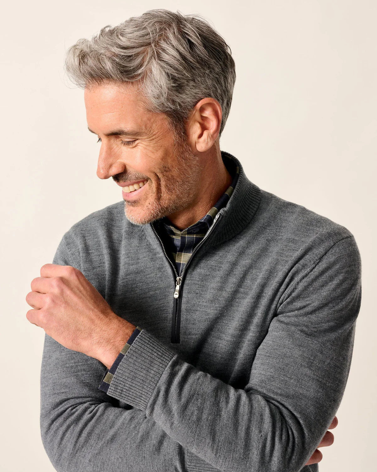 Johnnie O - Raynor Merino 1/4 Zip Sweater - Charcoal