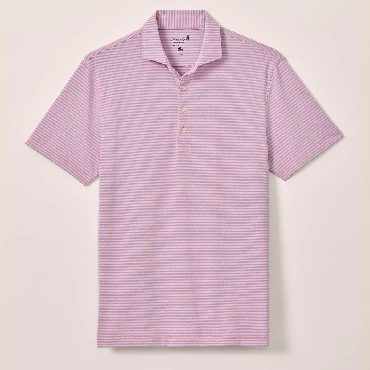 Johnnie O - Stetson Stripe Performance Mesh Polo - Azalea