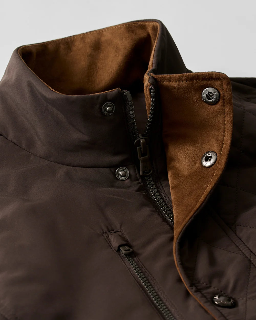 Johnnie O - Juno Quilted Snap Jacket - Cocoa