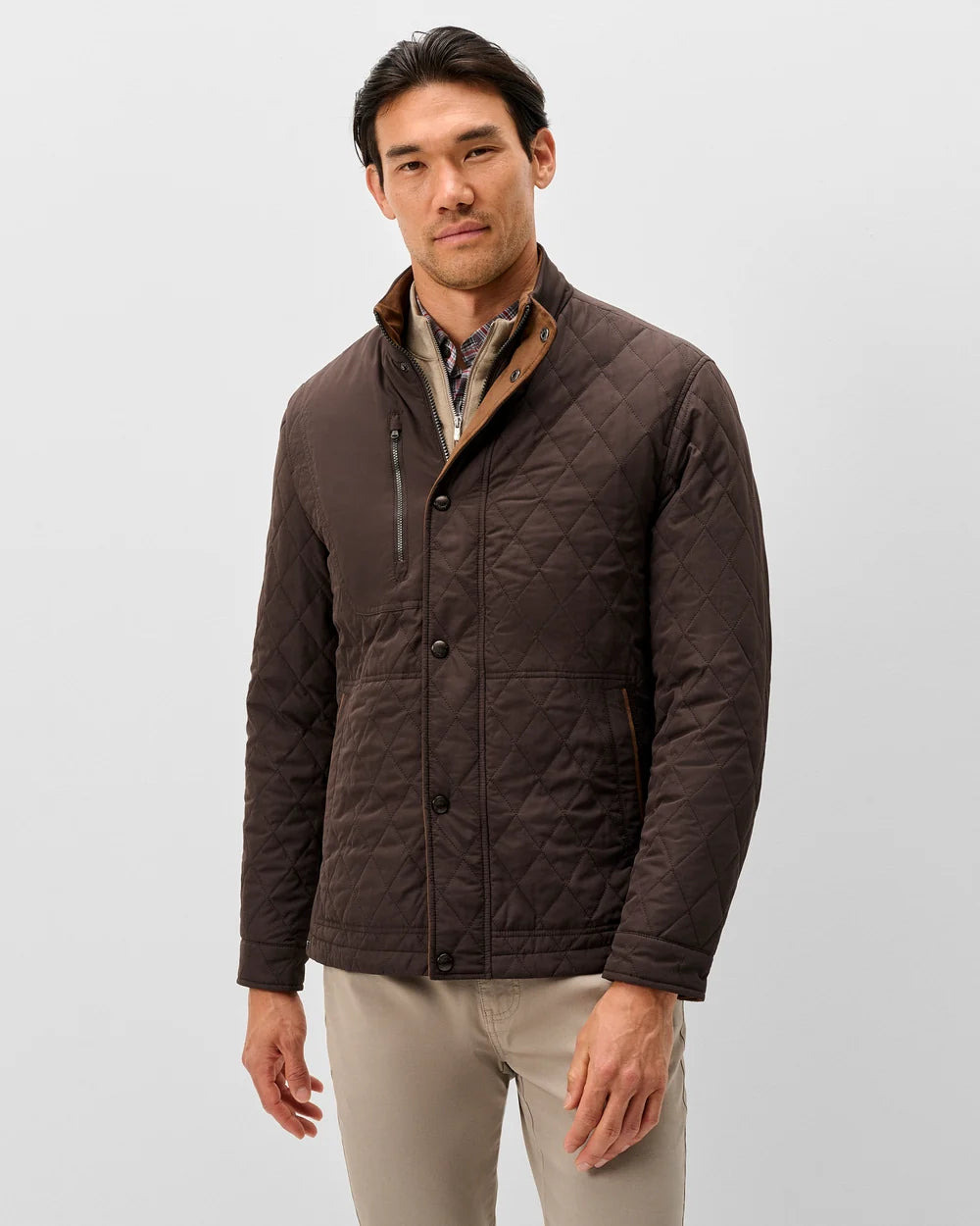 Johnnie O - Juno Quilted Snap Jacket - Cocoa