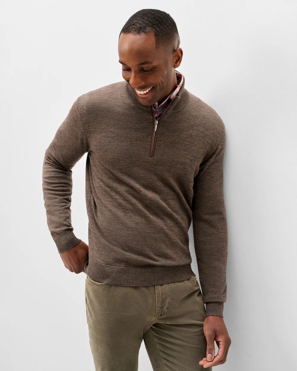 Johnnie O - Raynor Merino 1/4 Zip Sweater - Moca Mocha