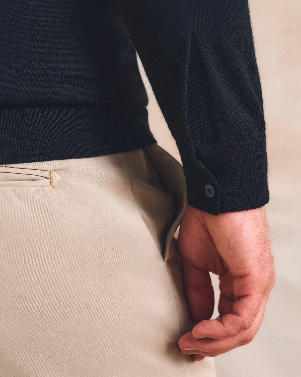 Johnnie O - Merino Blend Long Sleeve Polo - Black