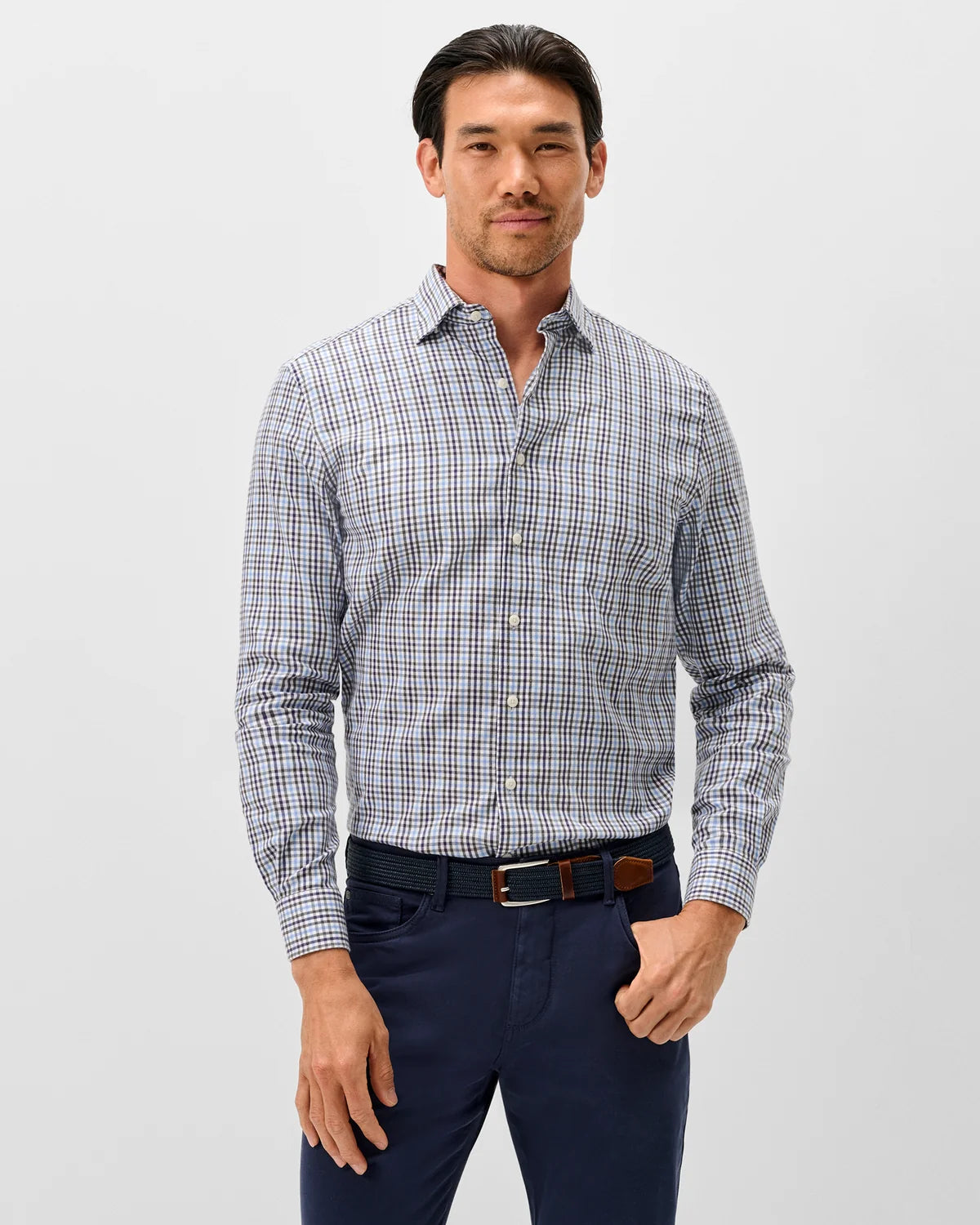 Johnnie O - Highland Pane Natural Performance Button Down Shirt - Kona
