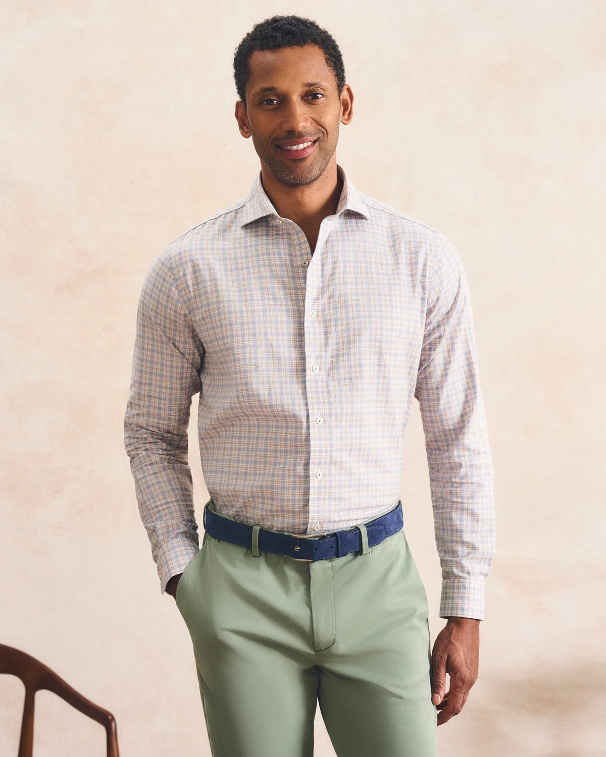 Johnnie O - Bayview Pane Top Shelf Cotton Button Down Shirt  - Maliblu