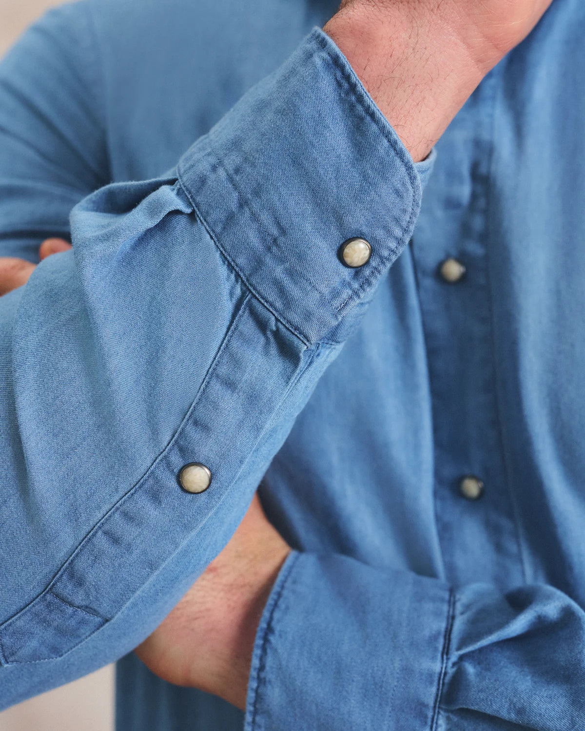 Johnnie O - Chambray Snap Top Shelf Button Down - Ripple