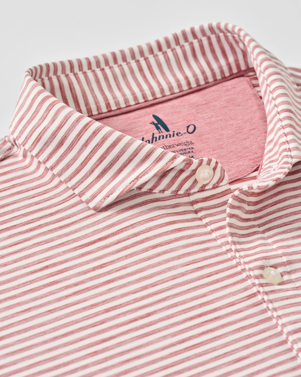 Johnnie O - Seymour Stripe Performance Featherweight Polo - Racing Red