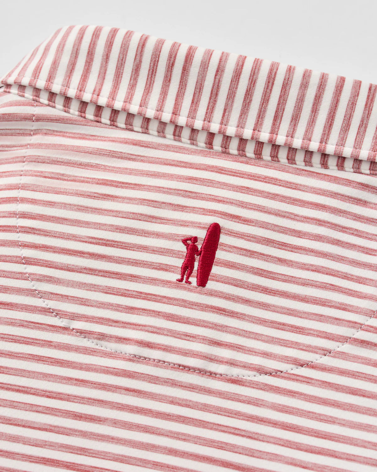 Johnnie O - Seymour Stripe Performance Featherweight Polo - Racing Red
