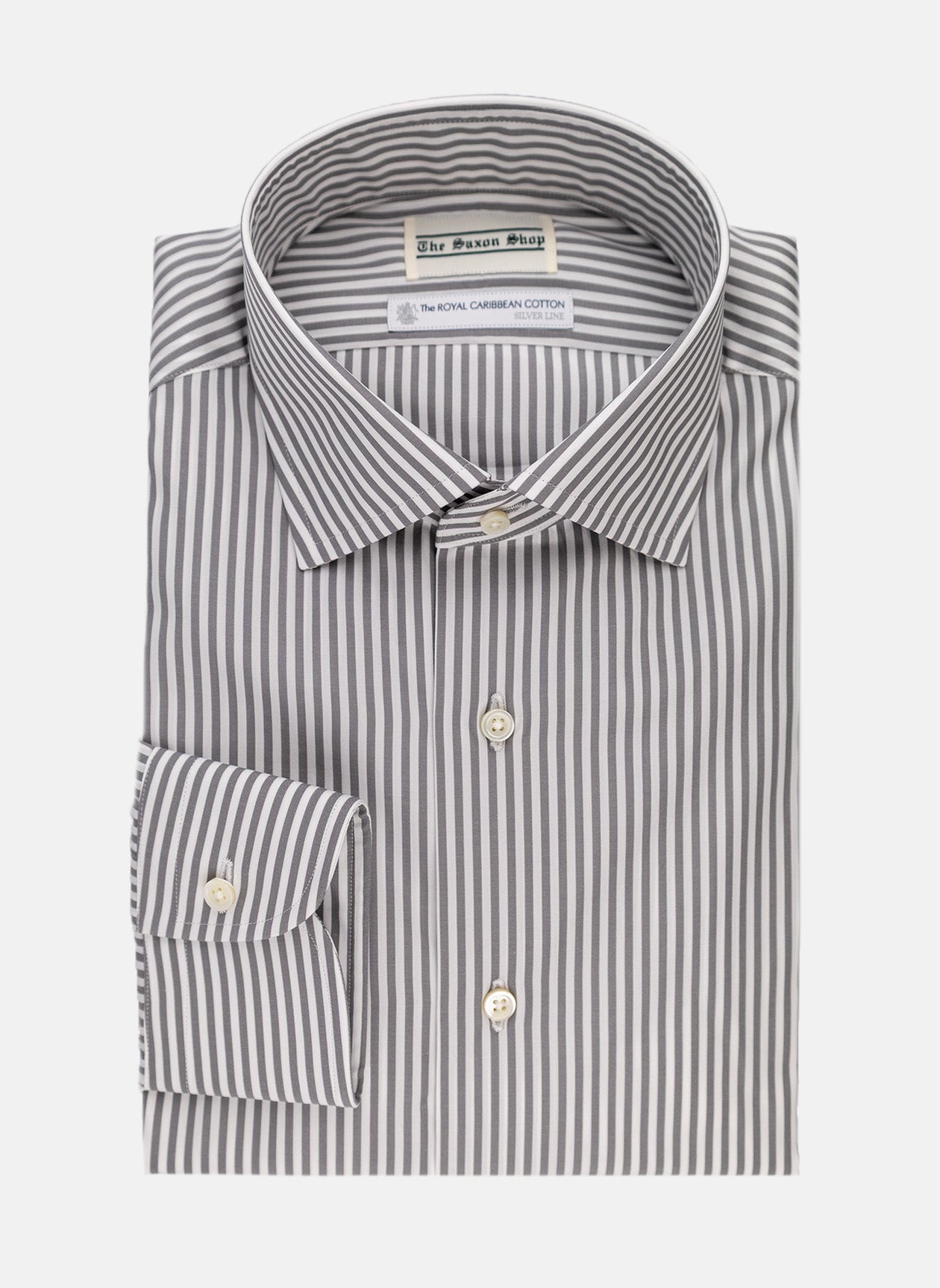The Saxon Shop - Cotton Shirt - Grey Stripe
