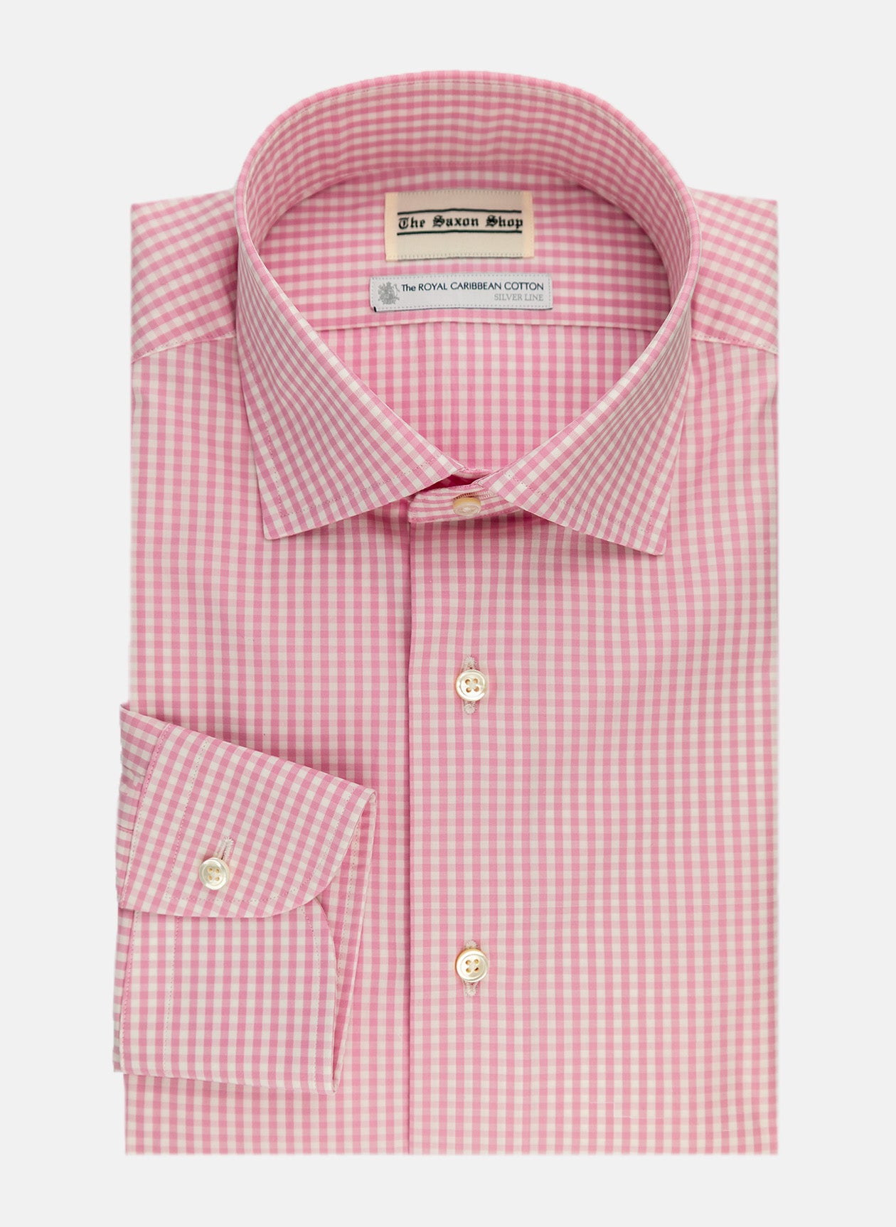 The Saxon Shop - Pink Gingham Dress Shirt