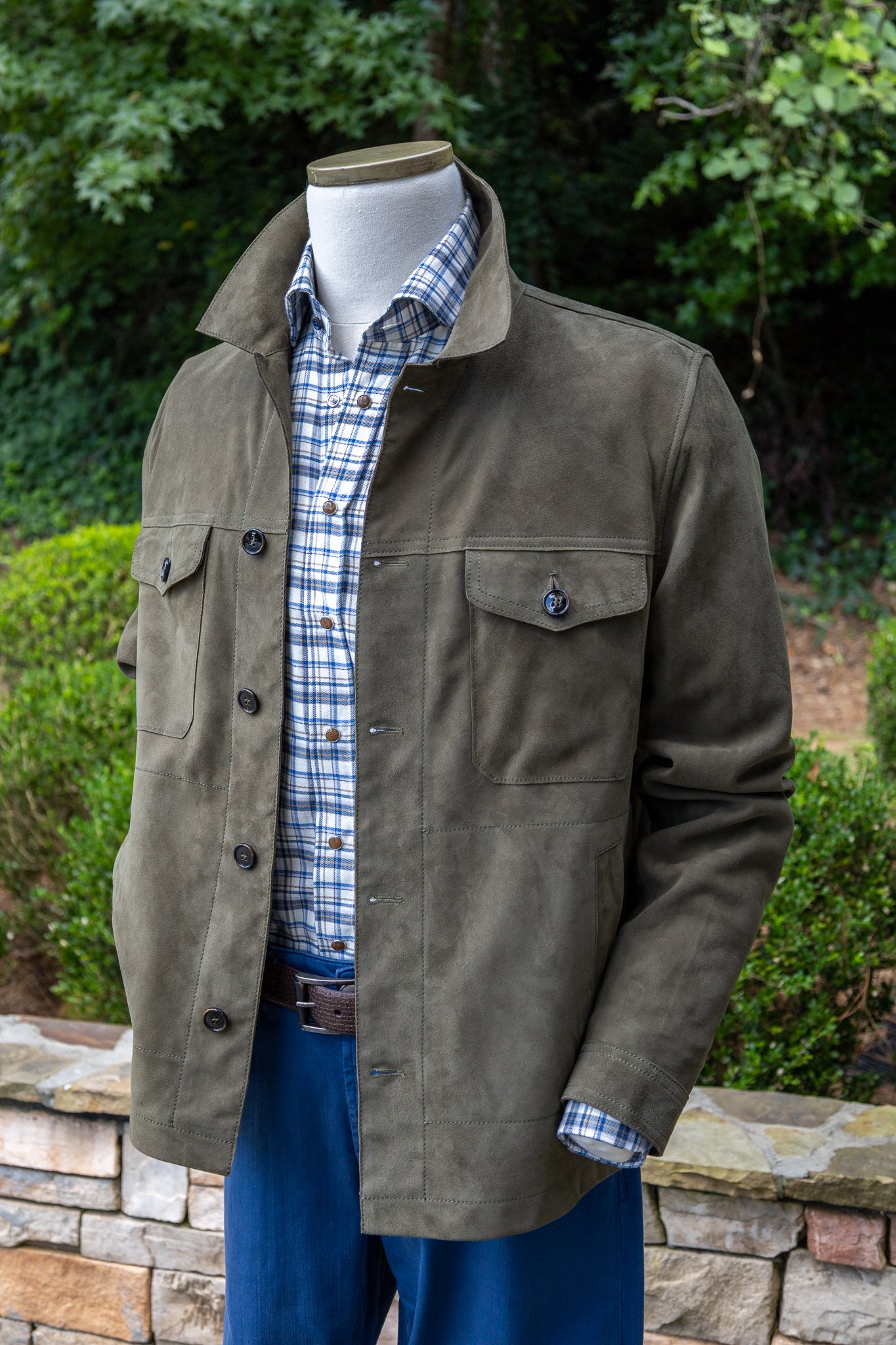 Hagen - Carmel Valley Suede Shirt Jacket - Sage