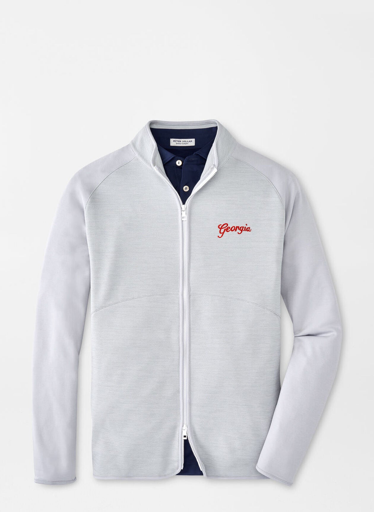 Peter Millar - Georgia Script™ Vista Hybrid Full-Zip Jacket - British Grey