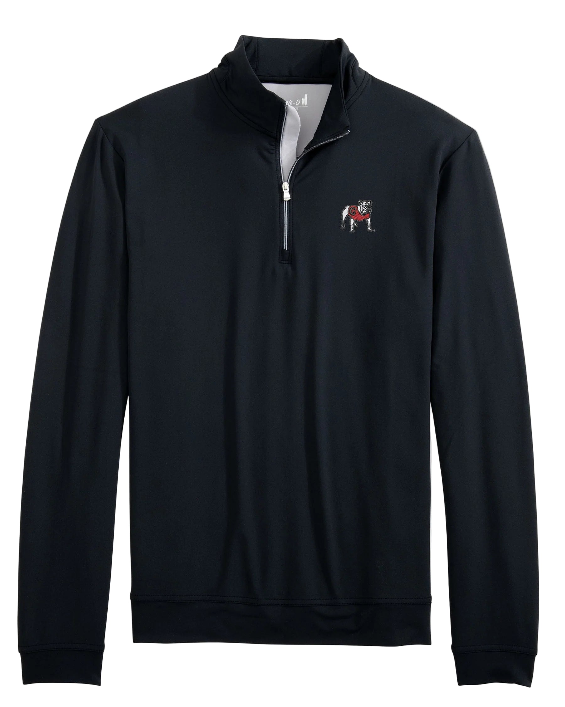 Johnnie O - Georgia Motion Performance 1/4 Zip Standing Bulldog - Black