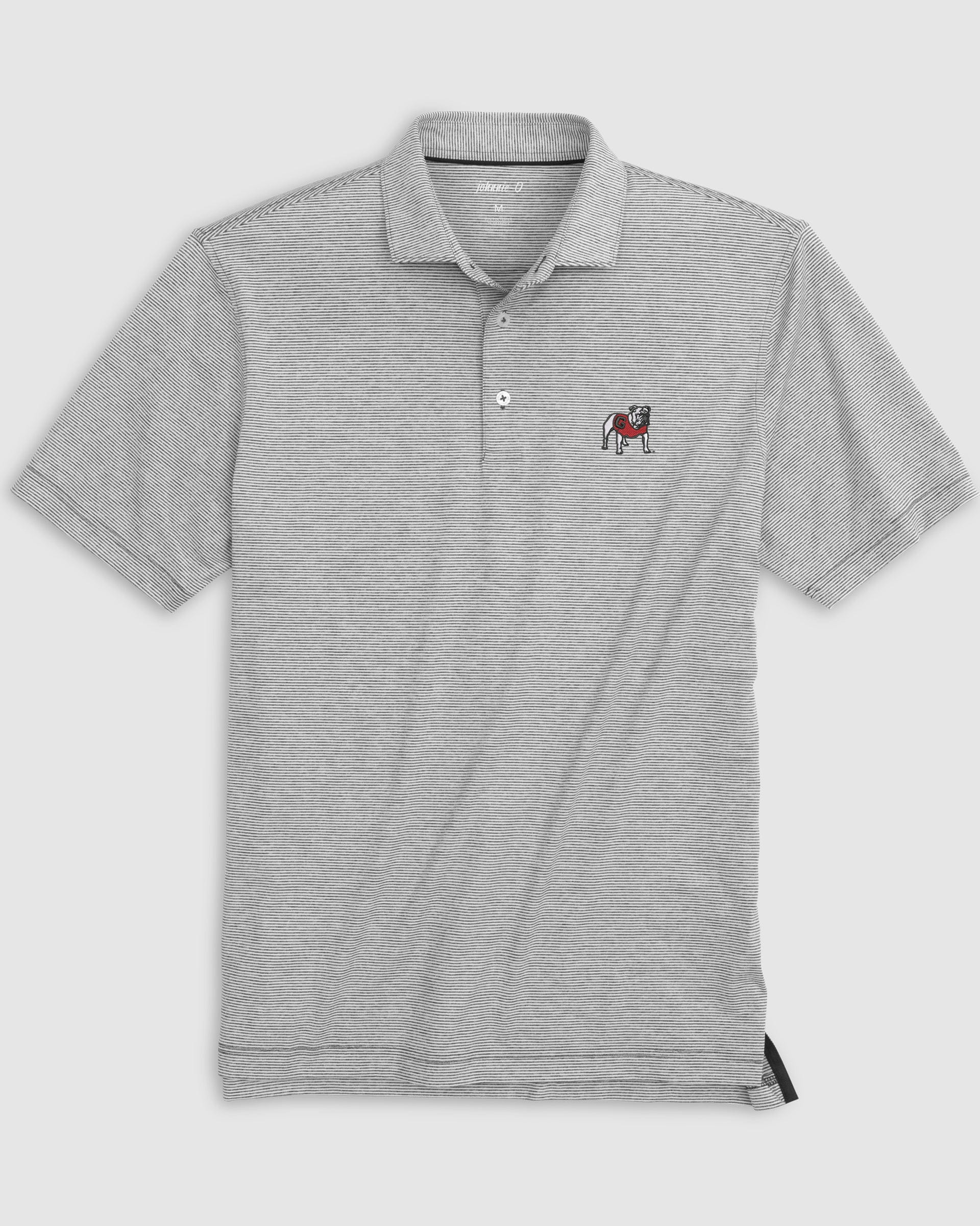 Johnnie O - Georgia Standing Bulldog Lyndonn Striped Polo - Charcoal