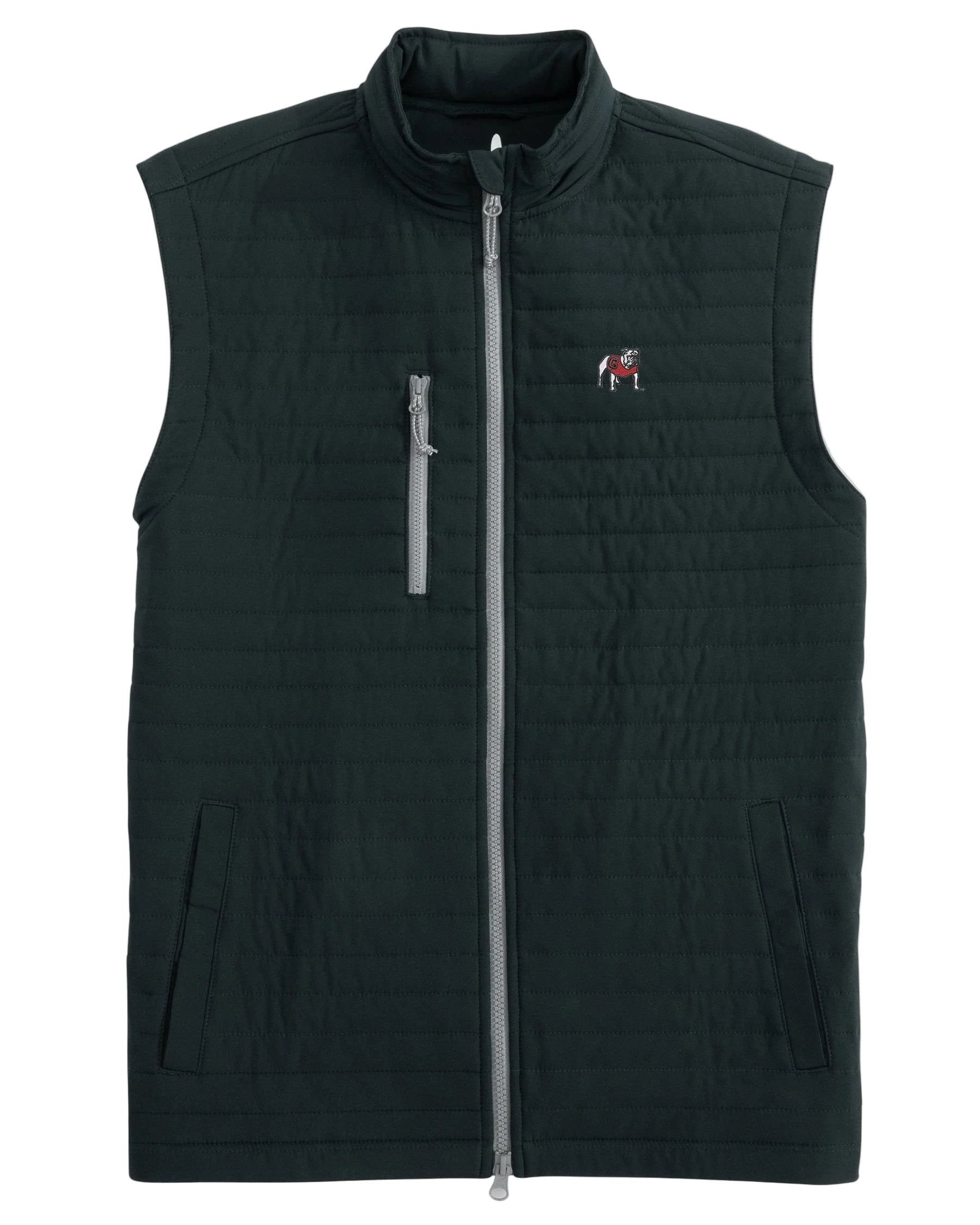 Johnnie O - Quilted Performance Vest Standing Bulldog - Black