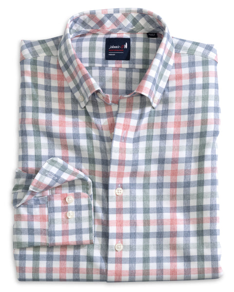 Plaid shirt with a collar on a white background