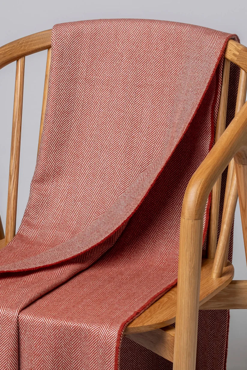 Johnstons of Elgin - Ruby Herringbone Merino Throw