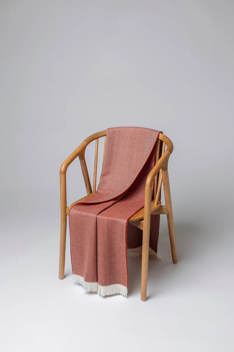 Johnstons of Elgin - Ruby Herringbone Merino Throw