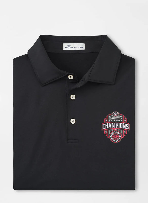 Peter Millar - National Champions Solid Stretch Jersey Polo - Black