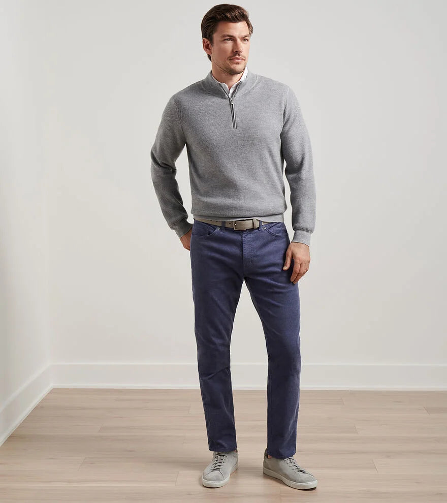 Peter Millar - Superior Soft Corduroy Flat Front Trouser - Blue Haze