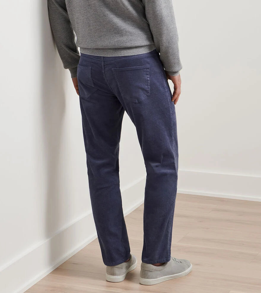Peter Millar - Superior Soft Corduroy Flat Front Trouser - Blue Haze