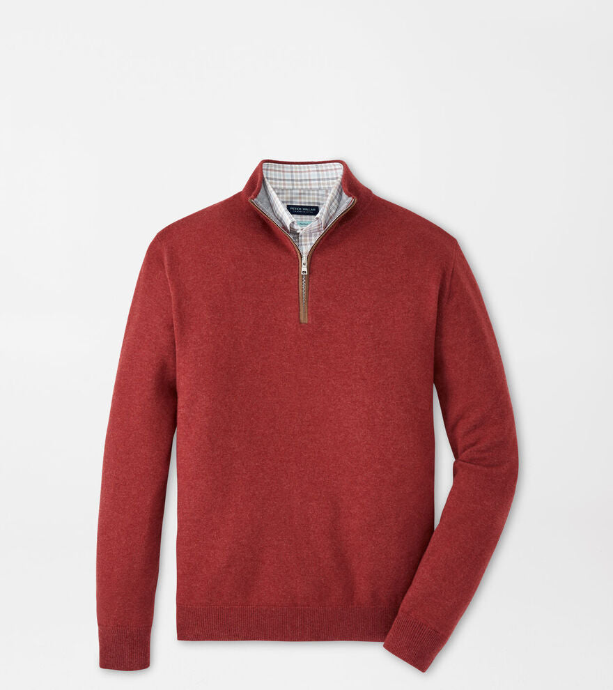 Peter Millar - Artisan Crafted Cashmere Flex Quarter-Zip - Garnet