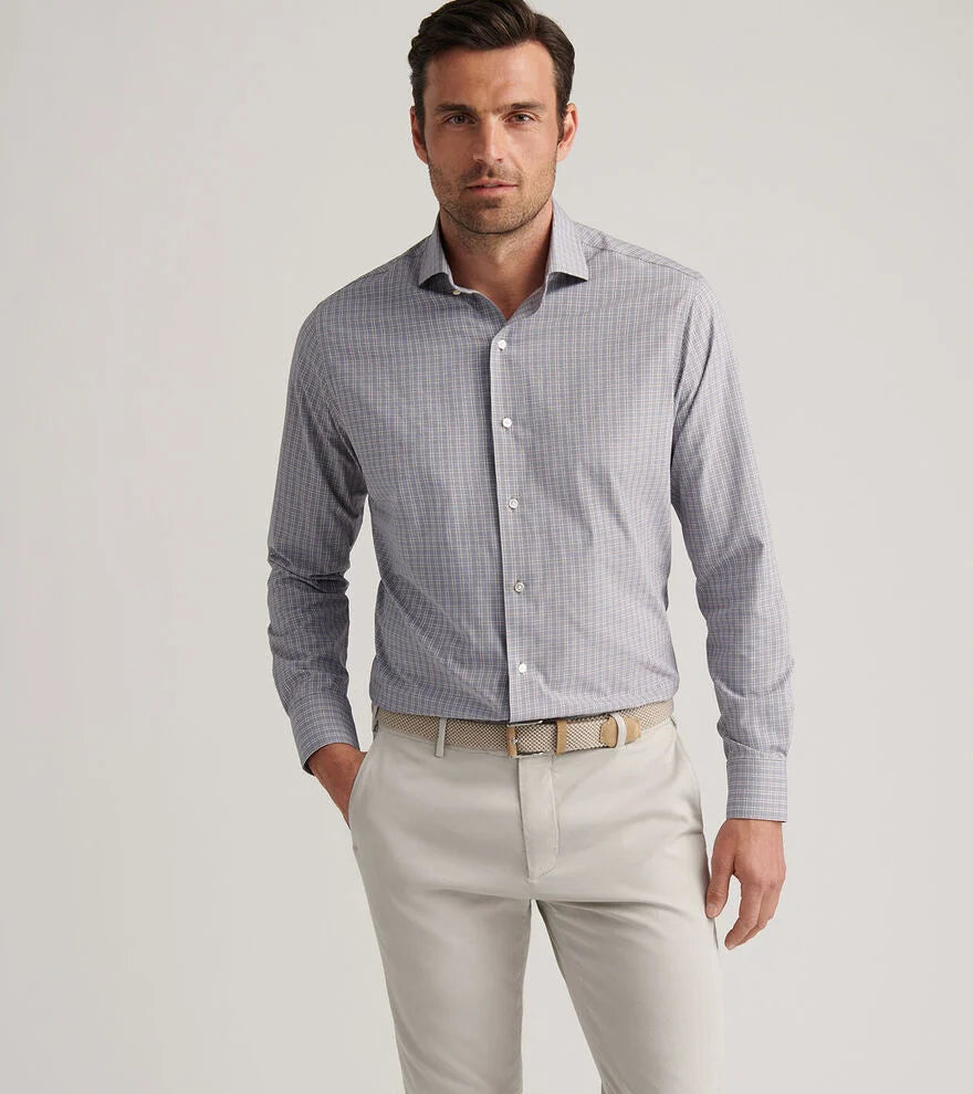 Peter Millar - Bechet Performance Poplin Sport Shirt - Nebula Blue