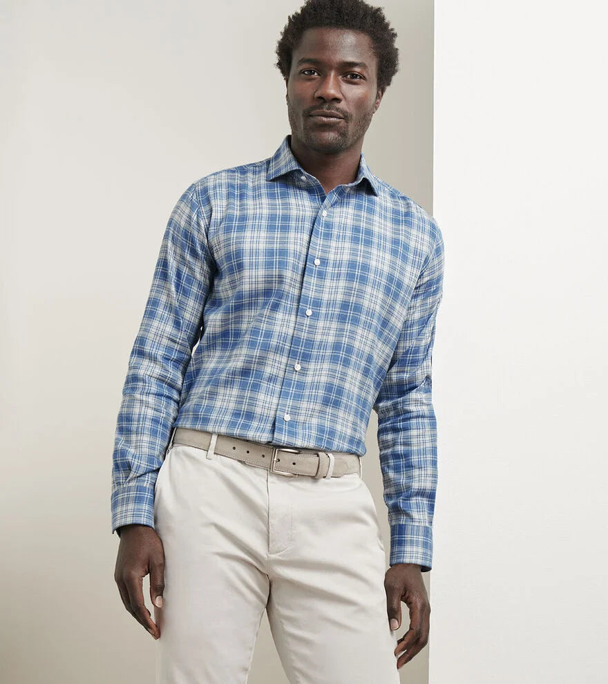 Peter Millar - Riccia Italian Flannel Sport Shirt - Rain Cloud