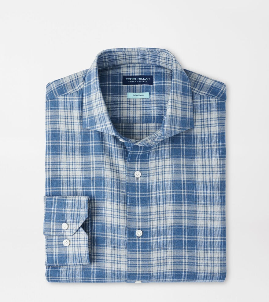 Peter Millar - Riccia Italian Flannel Sport Shirt - Rain Cloud