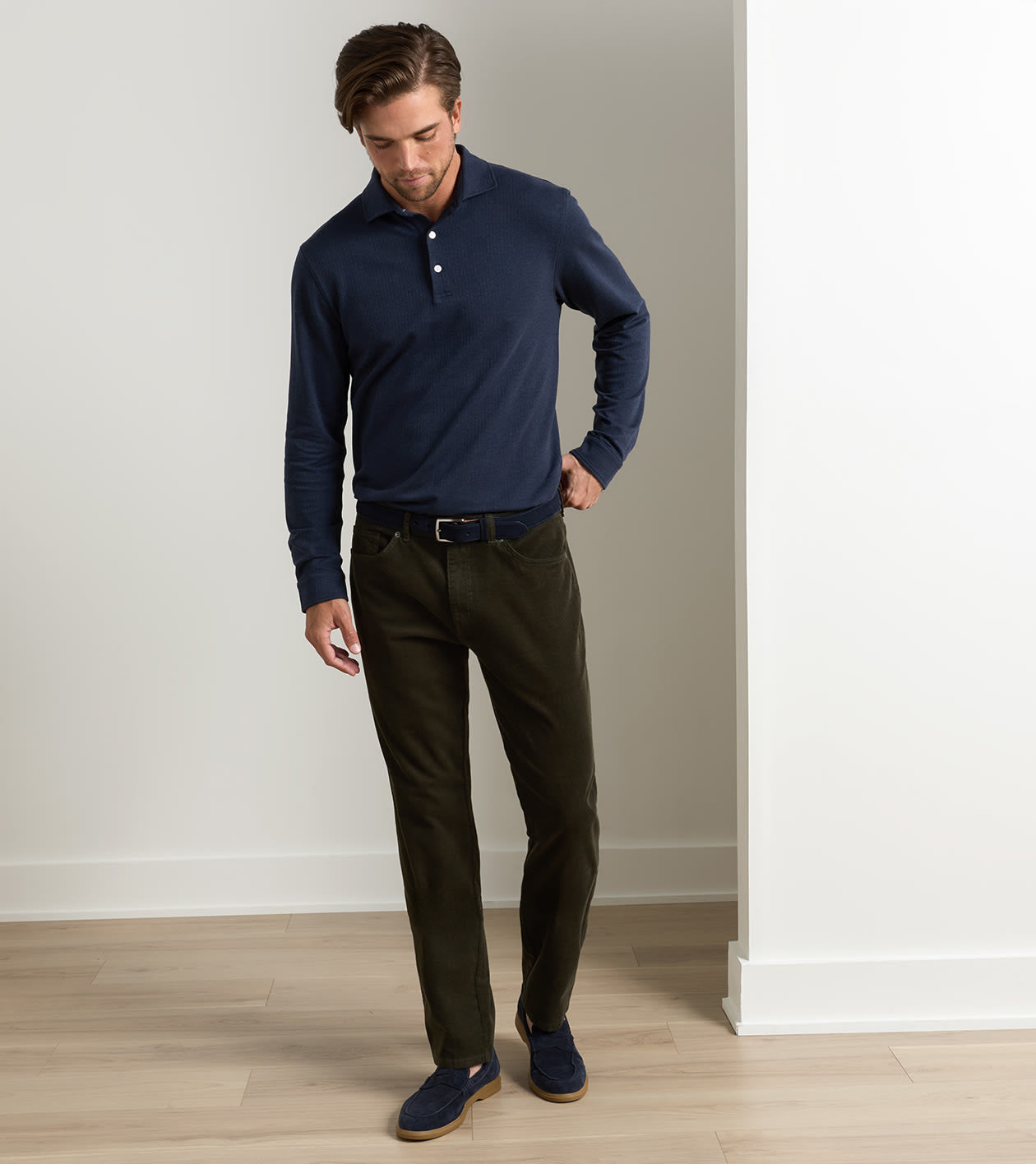 Peter Millar - Classic Comfort Corduroy Five Pocket Pant - Olive